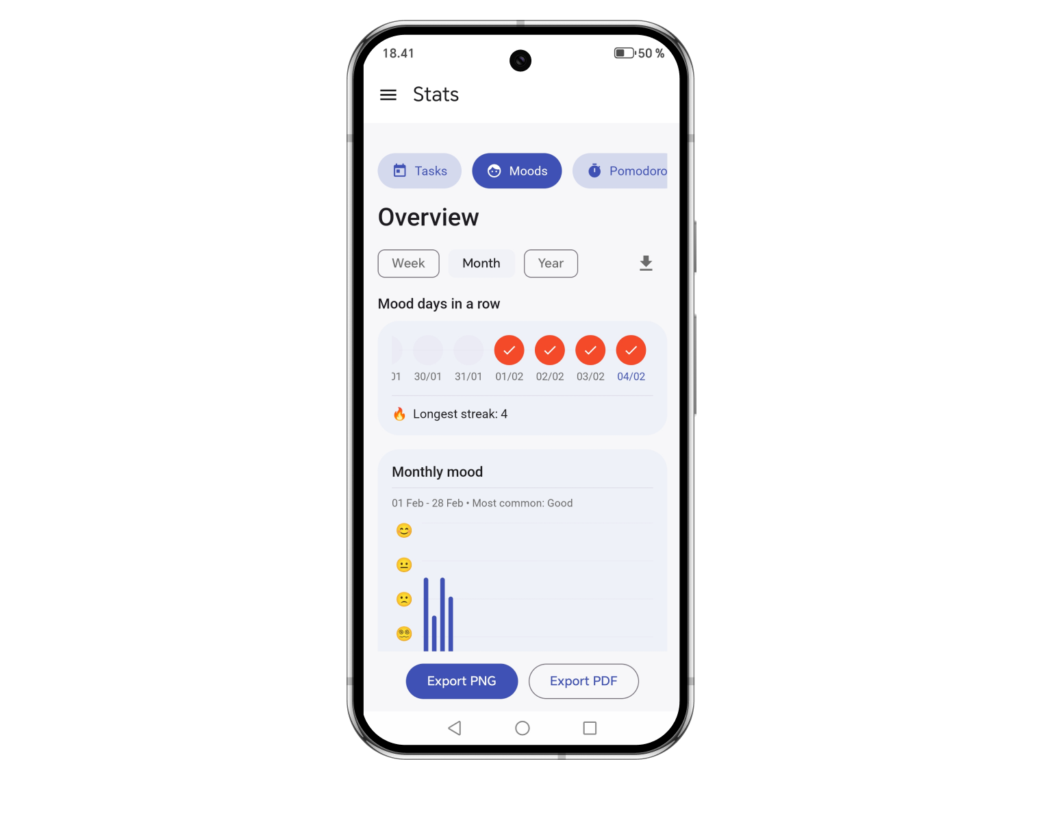 Stats feature screenshot